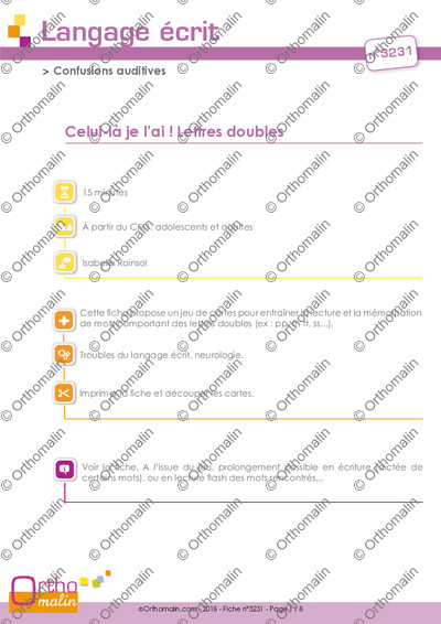 Page 1 de la fiche