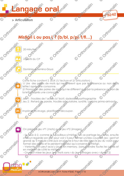 Page 1 de la fiche