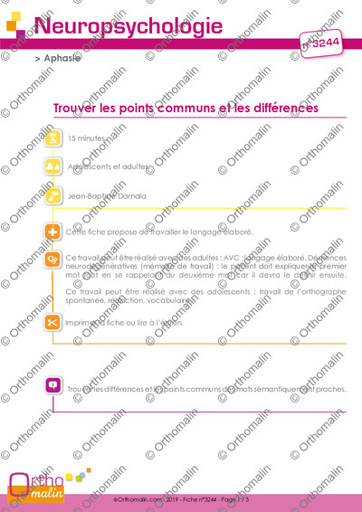Page 1 de la fiche