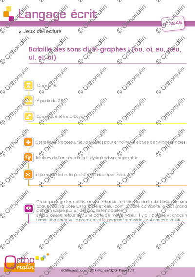 Page 1 de la fiche