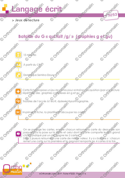 Page 1 de la fiche