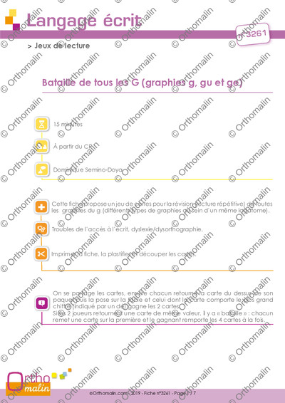 Page 1 de la fiche