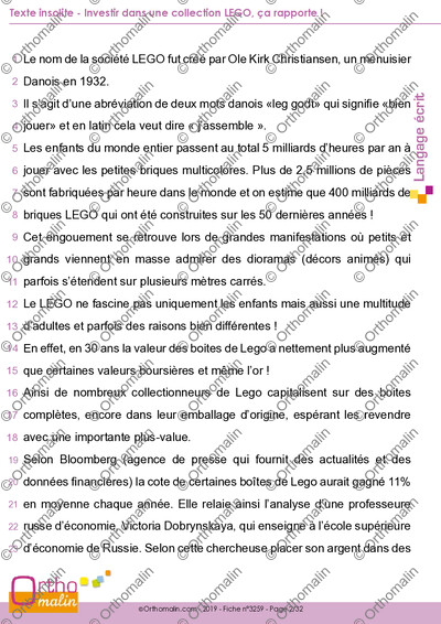 Page 2 de la fiche