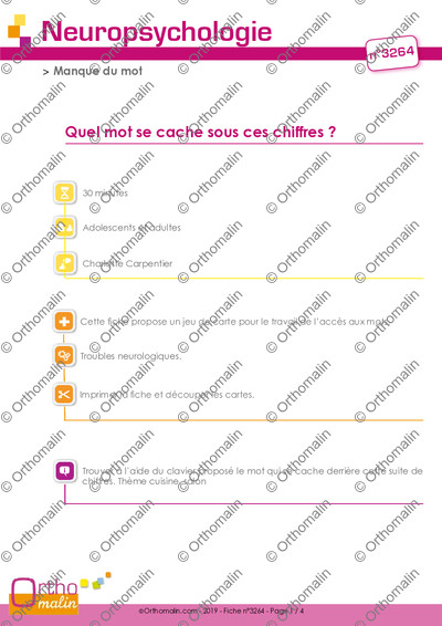 Page 1 de la fiche
