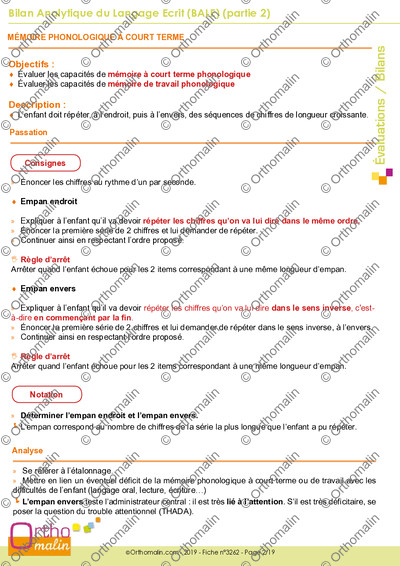 Page 2 de la fiche