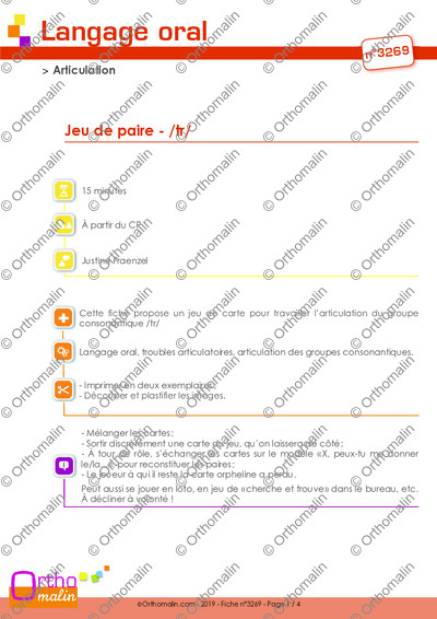 Page 1 de la fiche