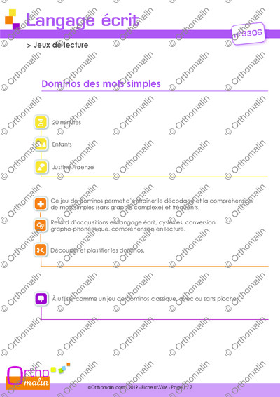 Page 1 de la fiche