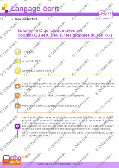 Page 1 de la fiche