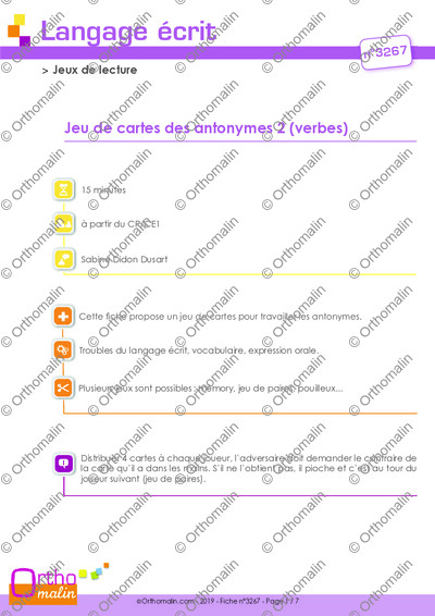 Page 1 de la fiche