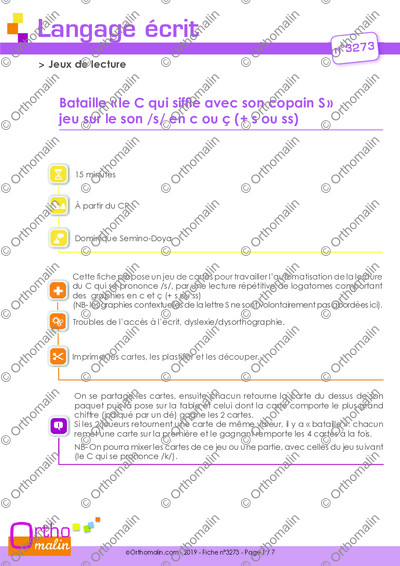 Page 1 de la fiche