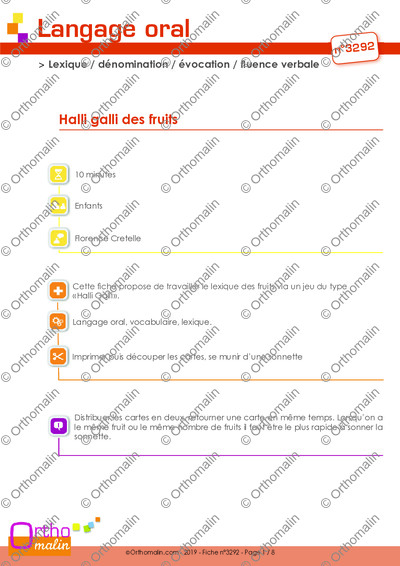 Page 1 de la fiche