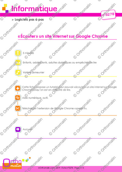 Page 1 de la fiche