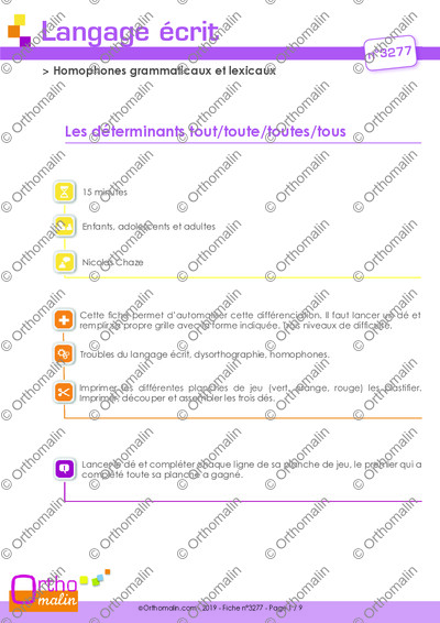 Page 1 de la fiche