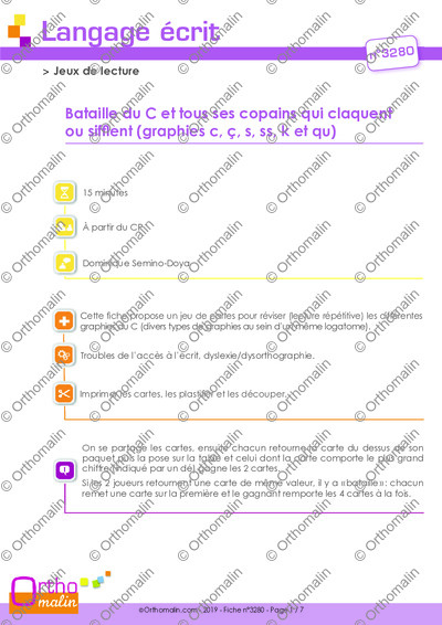 Page 1 de la fiche