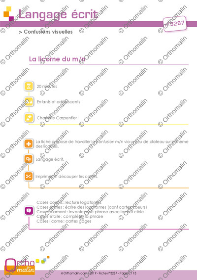 Page 1 de la fiche