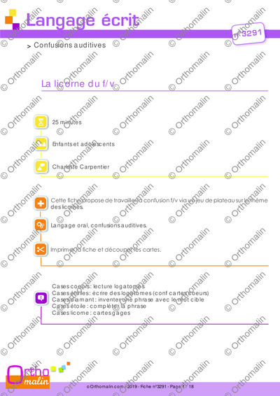 Page 1 de la fiche