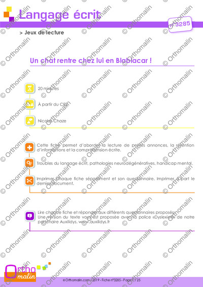 Page 1 de la fiche