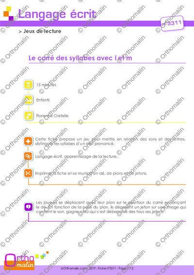 Page 1 de la fiche