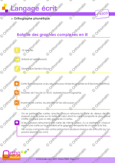 Page 1 de la fiche