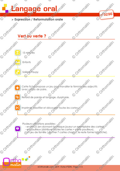 Page 1 de la fiche