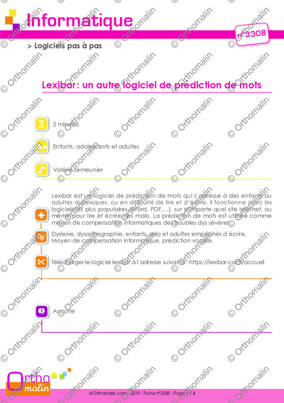 Page 1 de la fiche