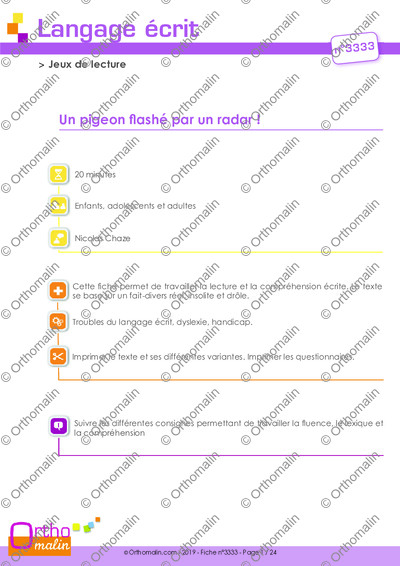 Page 1 de la fiche