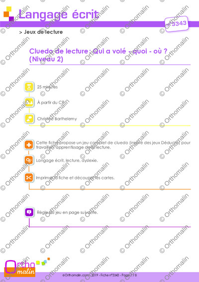 Page 1 de la fiche
