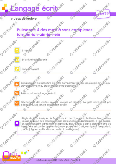 Page 1 de la fiche
