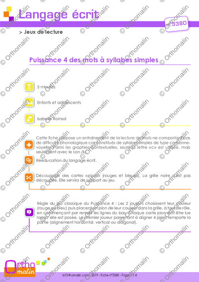 Page 1 de la fiche