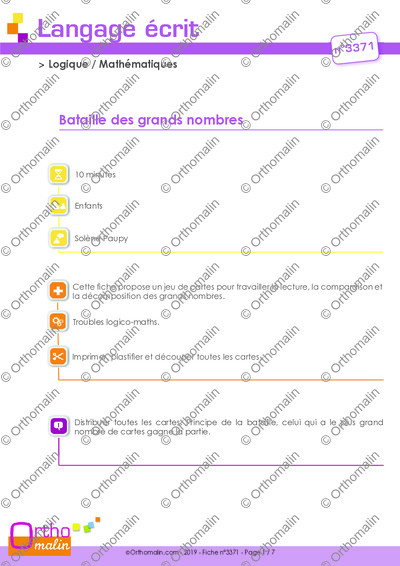 Page 1 de la fiche