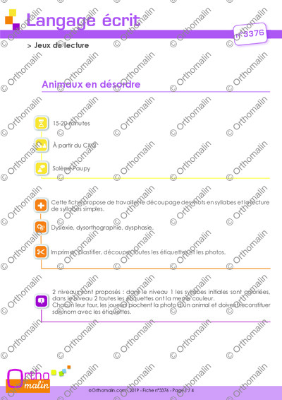 Page 1 de la fiche