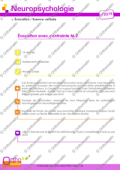 Page 1 de la fiche