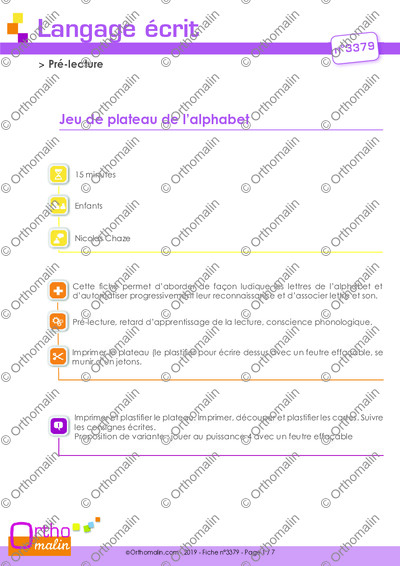 Page 1 de la fiche