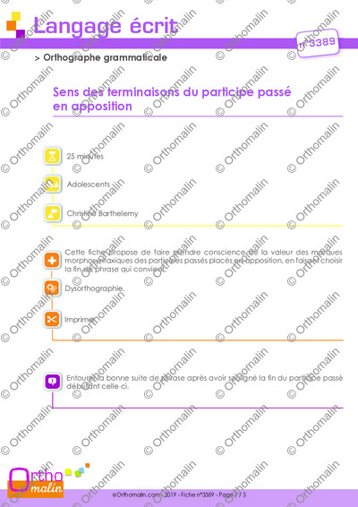 Page 1 de la fiche
