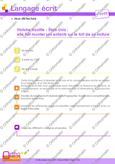 Page 1 de la fiche
