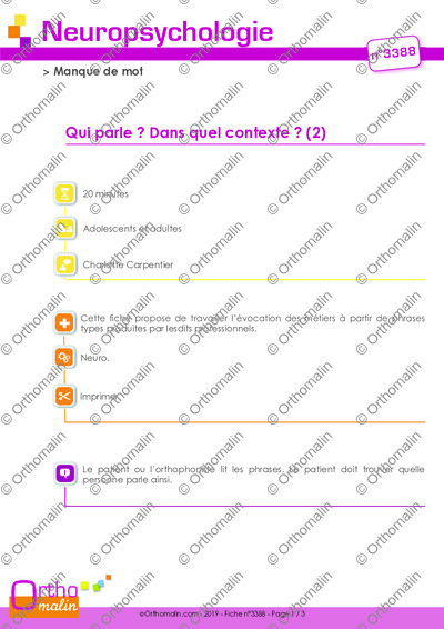 Page 1 de la fiche