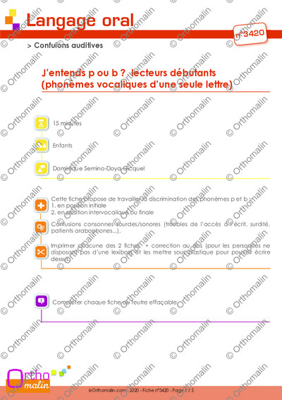Page 1 de la fiche