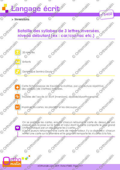 Page 1 de la fiche
