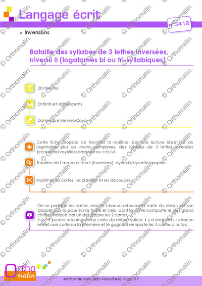 Page 1 de la fiche
