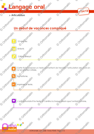 Page 1 de la fiche