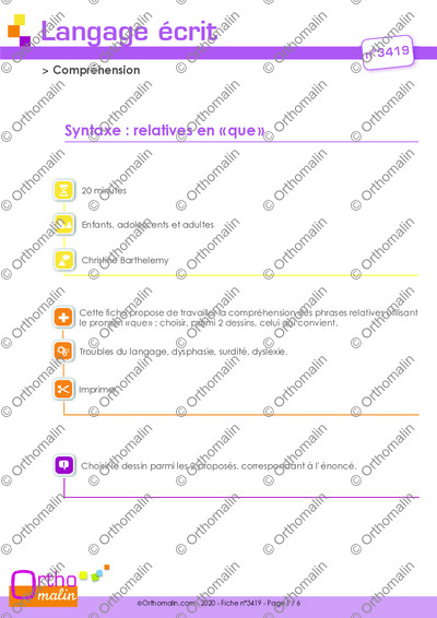 Page 1 de la fiche