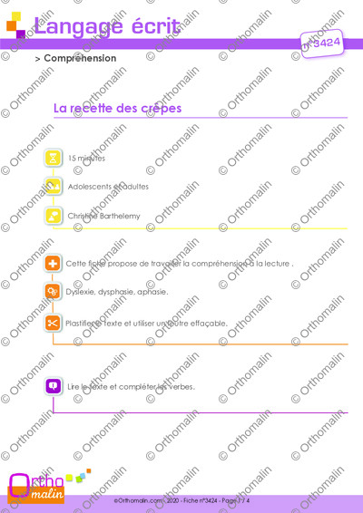 Page 1 de la fiche
