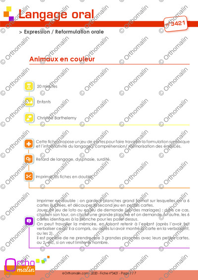Page 1 de la fiche