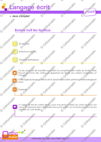 Page 1 de la fiche