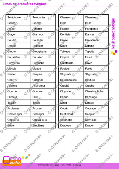 Page 2 de la fiche
