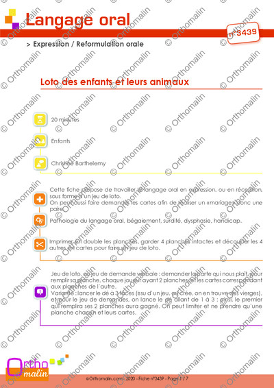 Page 1 de la fiche