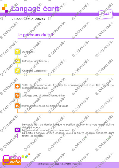 Page 1 de la fiche