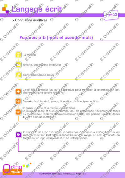 Page 1 de la fiche