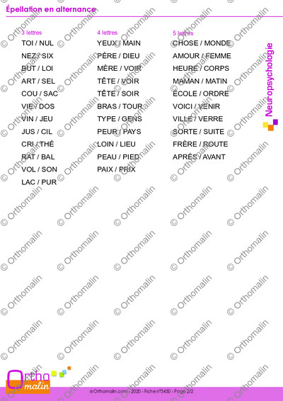 Page 2 de la fiche