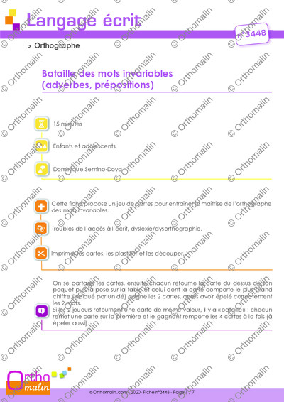 Page 1 de la fiche